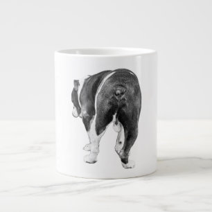 Fireside Bulldog in Soft Holiday Shading Large Coffee Mug