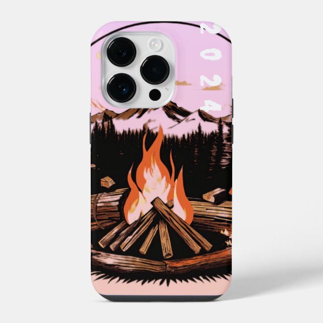 Fireside Elegance: Bold Flame Print Design iPhone Case (Back)