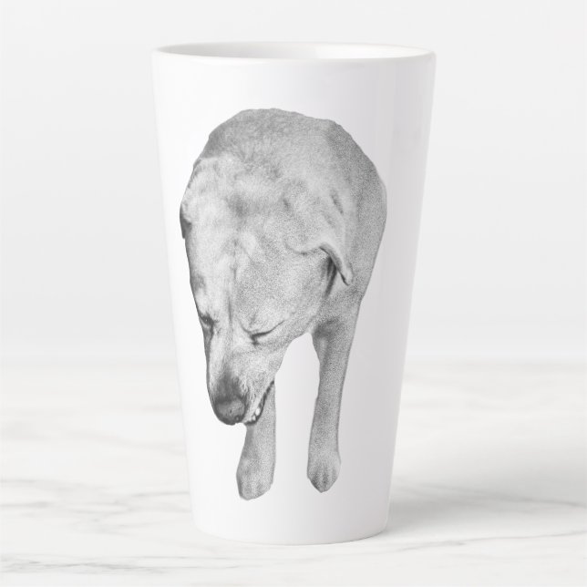Fireside Labrador in Soft Winter Shading Latte Mug (Front)