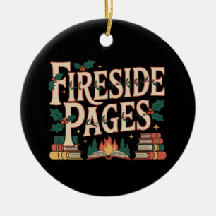 Fireside Pages Book Lover Christmas Tree Ceramic Ornament