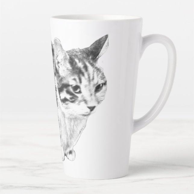 Fireside Tabby in Soft Winter Shading Latte Mug (Right)
