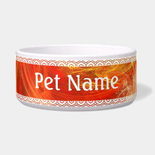 Firestorm Abstract Art Dog Bowl