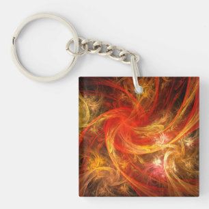 Firestorm Abstract Art Key Ring