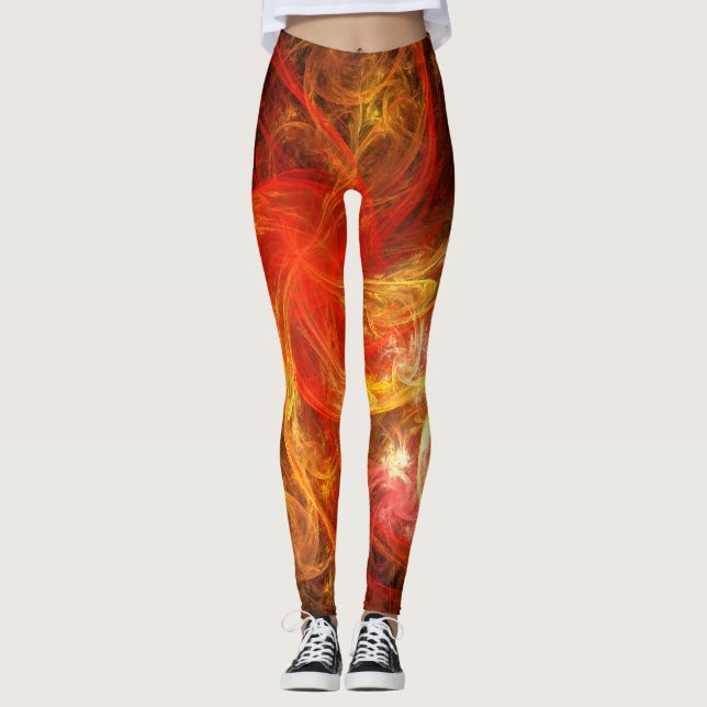 Firestorm Abstract Art Leggings (Front)
