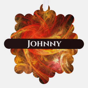 Firestorm Abstract Art Tree Decoration Card