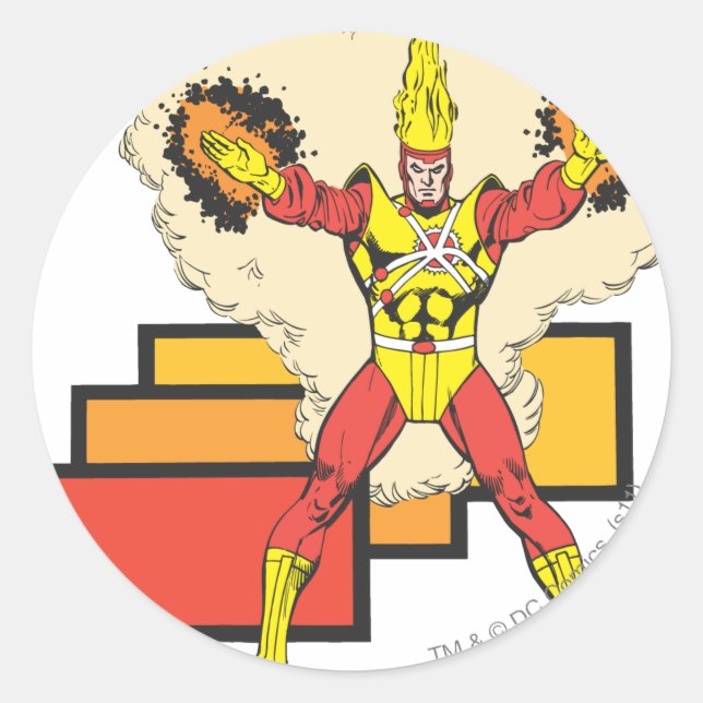 Firestorm In His Element Classic Round Sticker (Front)