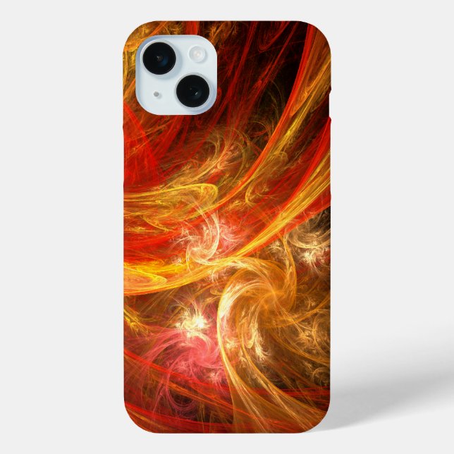 Firestorm Modern Abstract Art Red Gold Energy Case-Mate iPhone Case (Back)