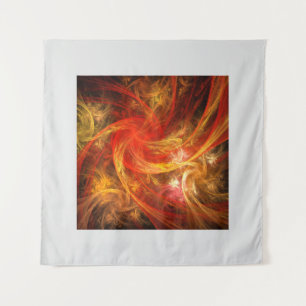 Firestorm Modern Abstract Art Red Gold Energy Tapestry