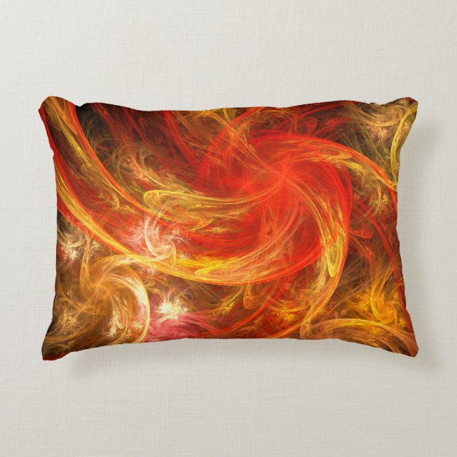 Firestorm Nova Abstract Art Accent Pillow (Front)