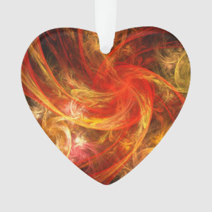Firestorm Nova Abstract Art Acrylic Heart Ornament