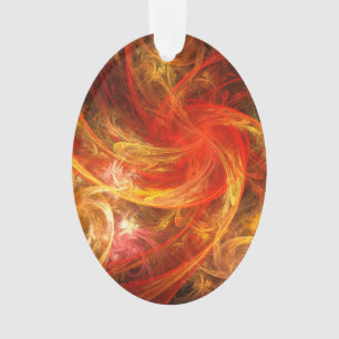 Firestorm Nova Abstract Art Acrylic Oval Ornament