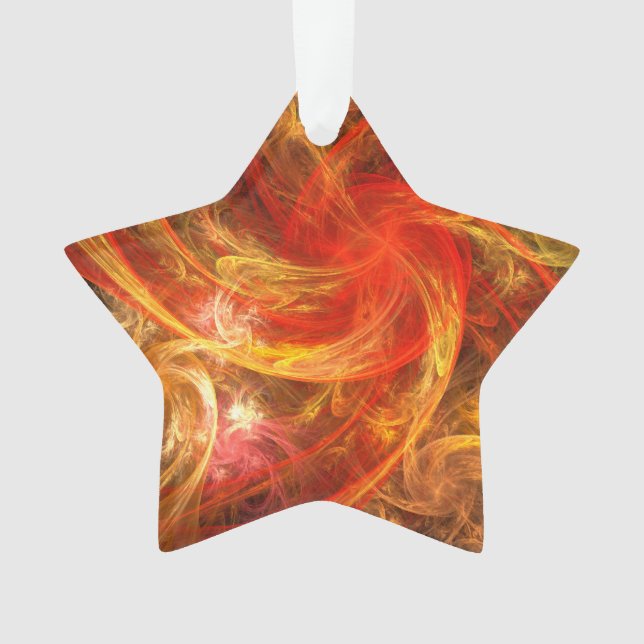 Firestorm Nova Abstract Art Acrylic Star Ornament (Front)