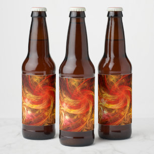 Firestorm Nova Abstract Art Beer Bottle Label