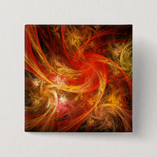 Firestorm Nova Abstract Art Button (square)