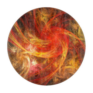 Firestorm Nova Abstract Art Circle Cutting Board