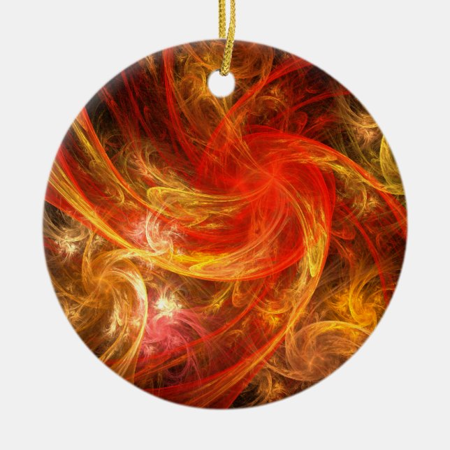 Firestorm Nova Abstract Art Circle Ornament (Front)