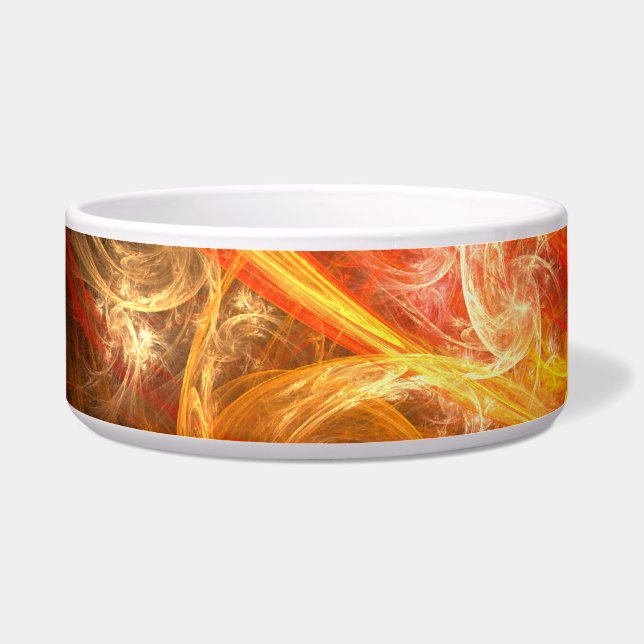 Firestorm Nova Abstract Art Dog Bowl (Left)