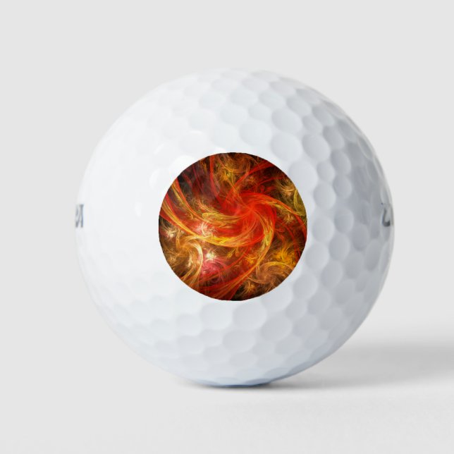 Firestorm Nova Abstract Art Golf Balls (Front)