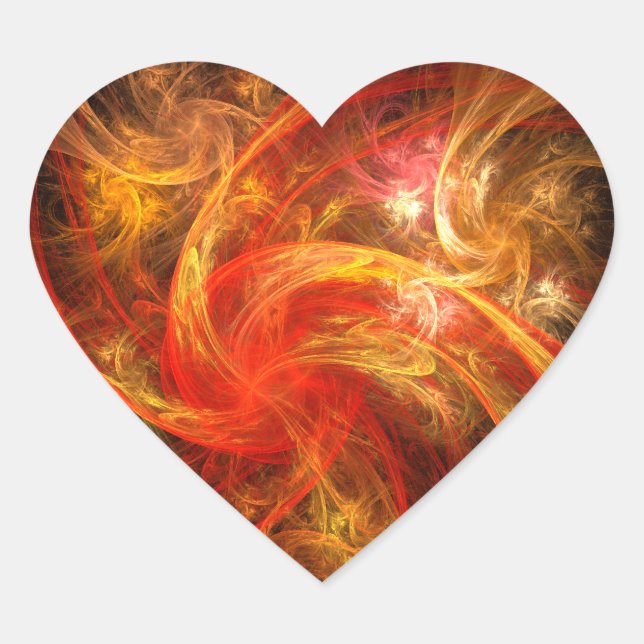 Firestorm Nova Abstract Art Heart Sticker (Front)