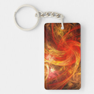 Firestorm Nova Abstract Art Key Ring