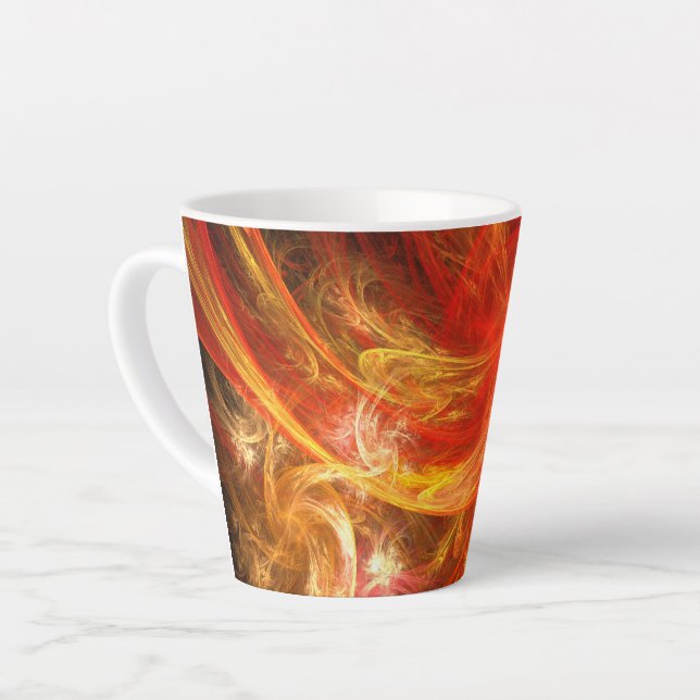 Firestorm Nova Abstract Art Latte Mug (Left Angle)