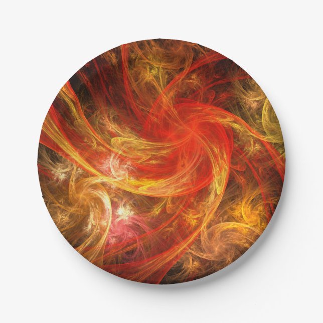 Firestorm Nova Abstract Art Paper Plate (Front)