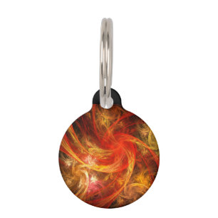 Firestorm Nova Abstract Art Round Pet Tag