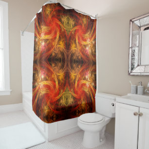 Firestorm Nova Abstract Art Shower Curtain