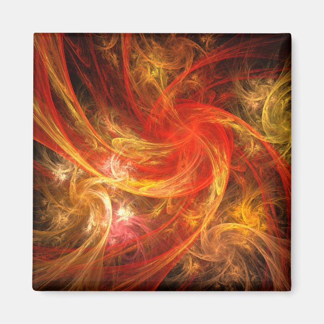 Firestorm Nova Abstract Art Square Magnet (Front)