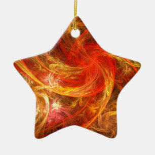 Firestorm Nova Abstract Art Star Ornament
