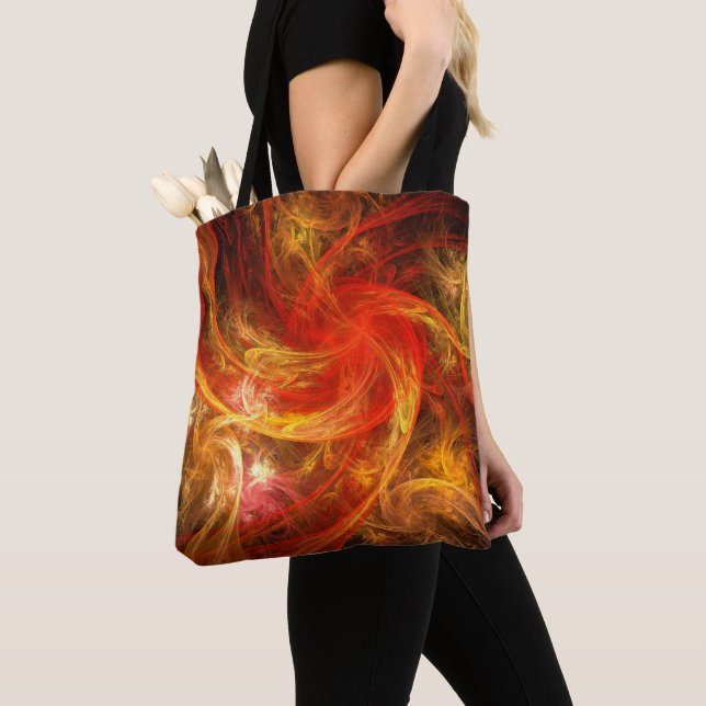 Firestorm Nova Abstract Art Tote Bag (Close Up)