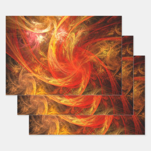 Firestorm Nova Abstract Art Wrapping Paper Sheet
