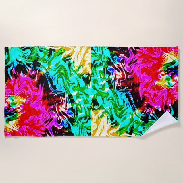 Firestorm Tie Dye, Beach Towel (Front)