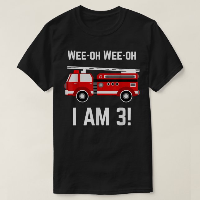 Firetruck 3 Year Old Birthday  3rd Birthday Gifts  T-Shirt (Design Front)