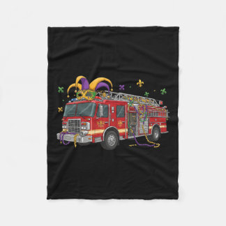 Firetruck Alligator Crocodile Mardi Gras Boys Mens Fleece Blanket