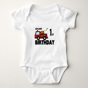 FireTruck Birthday Baby Bodysuit