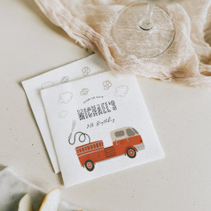 Firetruck Birthday Napkin