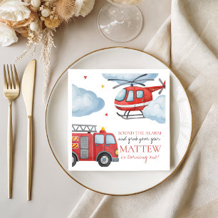 Firetruck Birthday Party Napkin