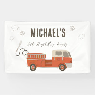 Firetruck Birthday Welcome Banner