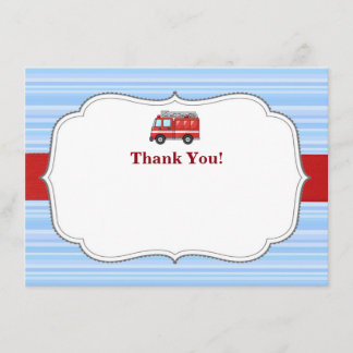 Firetruck BirthdayBlank Thank You Card