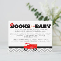 Firetruck Books for Baby Enclosure Invite Insert