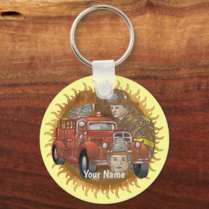 Firetruck Buddy Firefighter  Key Ring