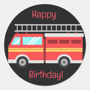 Firetruck  classic round sticker