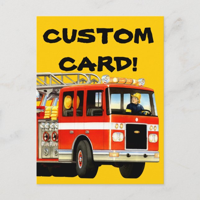 Firetruck Custom Postcard (Front)