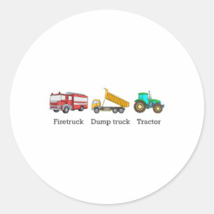 Firetruck Dumptruck Tractor Subtle Anti Trump _1 Classic Round Sticker