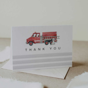 Firetruck Firefighter Baby Shower Thank You Card