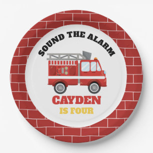 Firetruck Firefighter Birthday Party Paper Plates