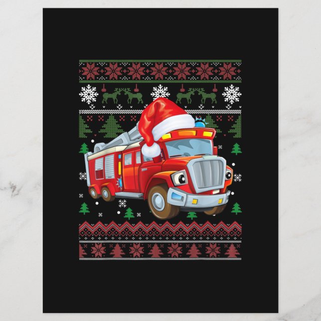 Firetruck Firefighter Christmas Cute Boy Santa Hat (Front)