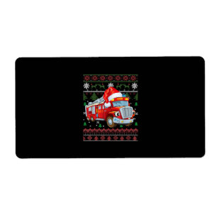 Firetruck Firefighter Christmas Cute Boy Santa Hat