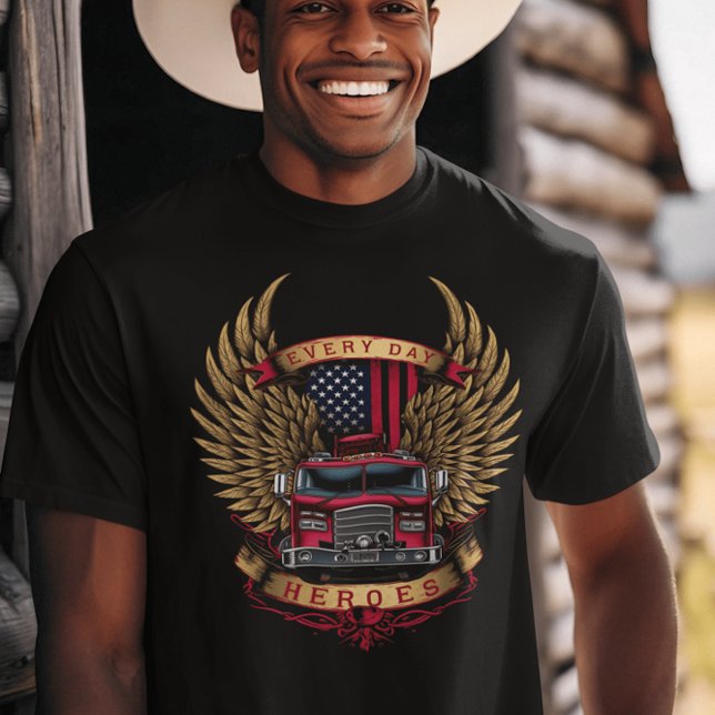 Firetruck Heroes With Wings T-Shirt (Creator Uploaded)